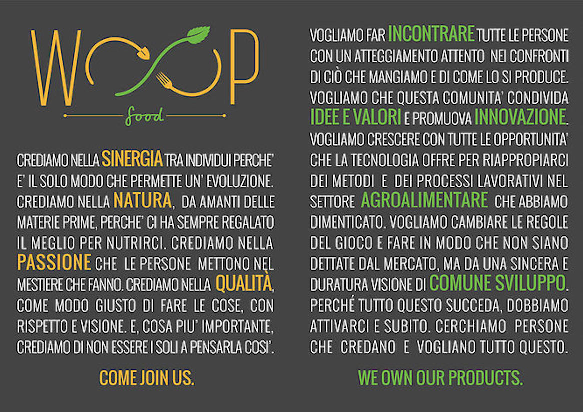 Woop Food Agroalimentare italiano Crowdfunding Mashmallow blog Mashcream